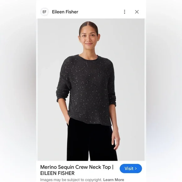 Eileen Fisher Merino Sequin Crew Neck Top size 3X, NWTs - Picture 7 of 14